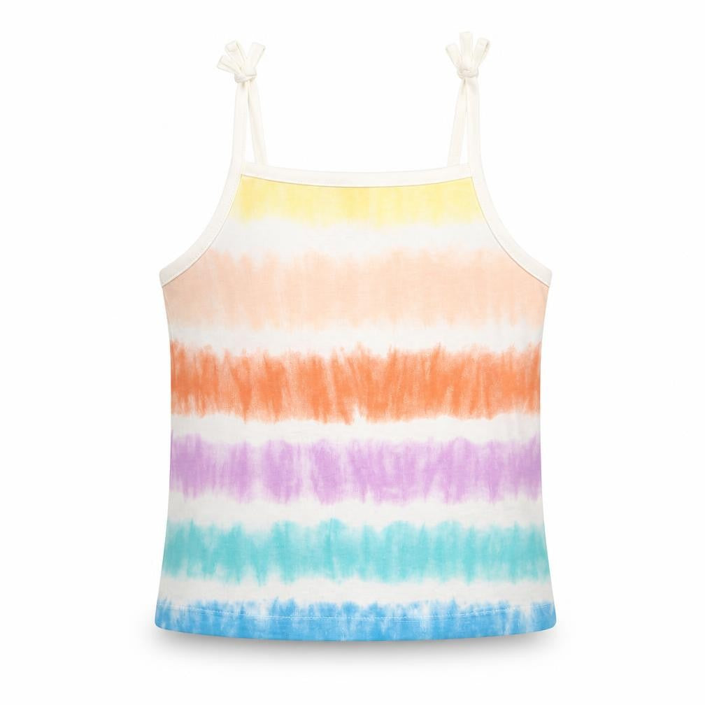 Marks and Spencer Girls Multicoloured Cotton Camisole Tank Size 4-5 Years Square Neck Pullover - Tie Dye Effect