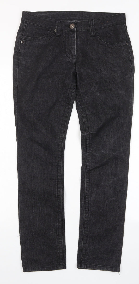 Dorothy Perkins Womens Black Cotton Skinny Jeans Size 10 L28 in Regular Zip