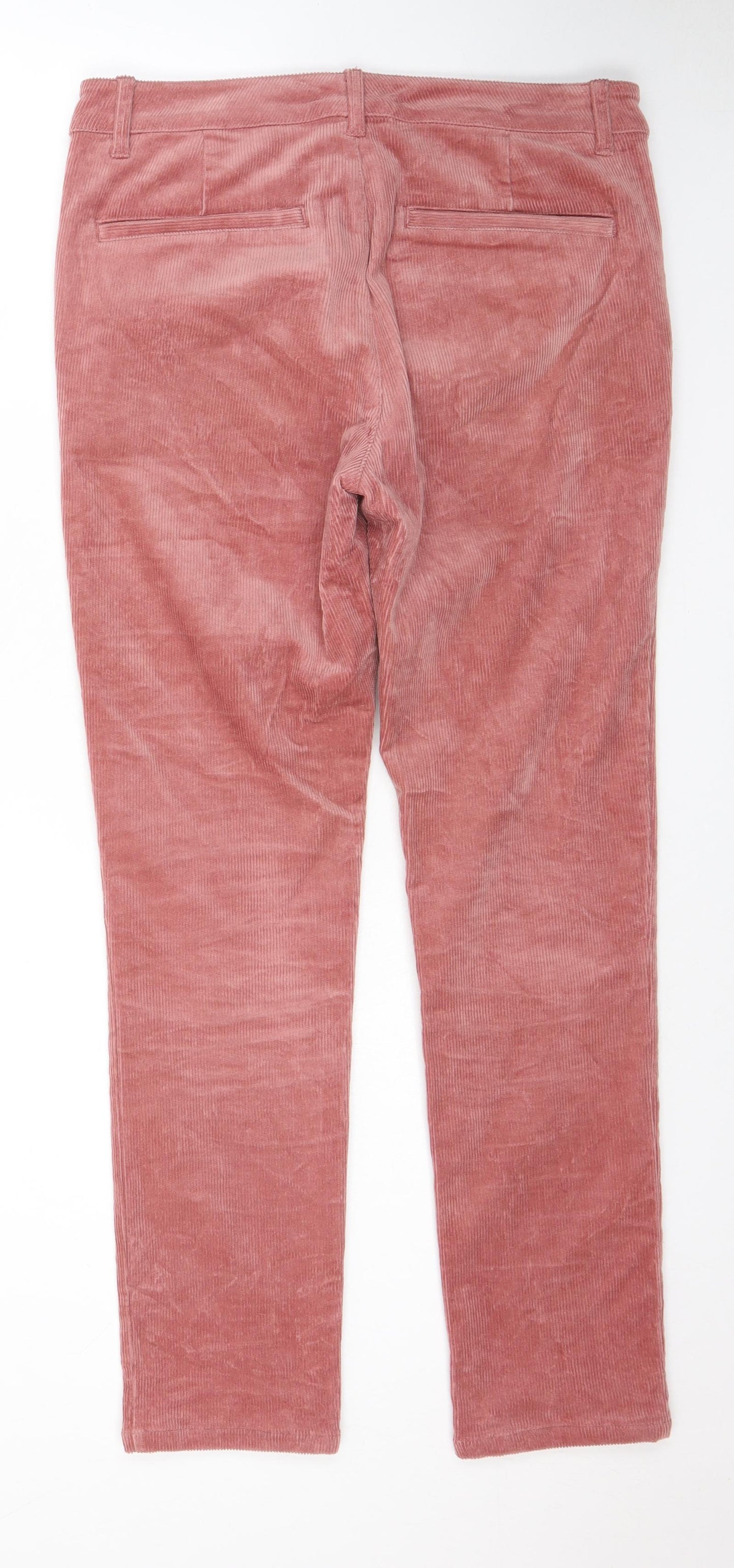 ASOS Womens Pink Cotton Trousers Size 31 in L30 in Regular Zip