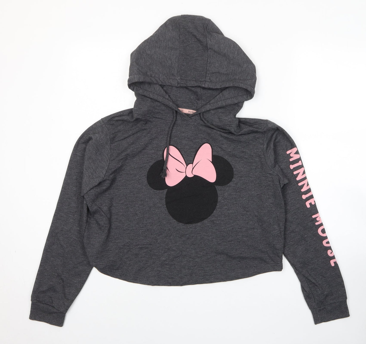 Disney Womens Grey Cotton Pullover Hoodie Size 12 Pullover - Minnie Mouse