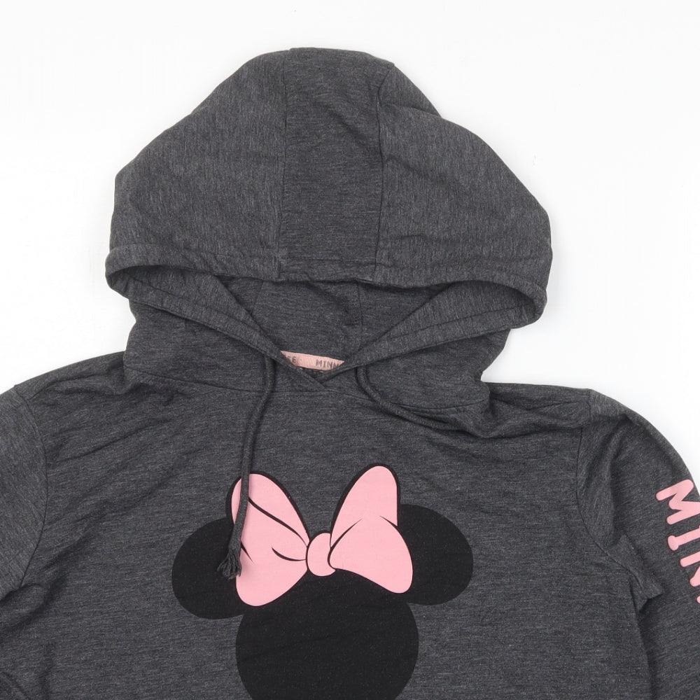 Disney Womens Grey Cotton Pullover Hoodie Size 12 Pullover - Minnie Mouse