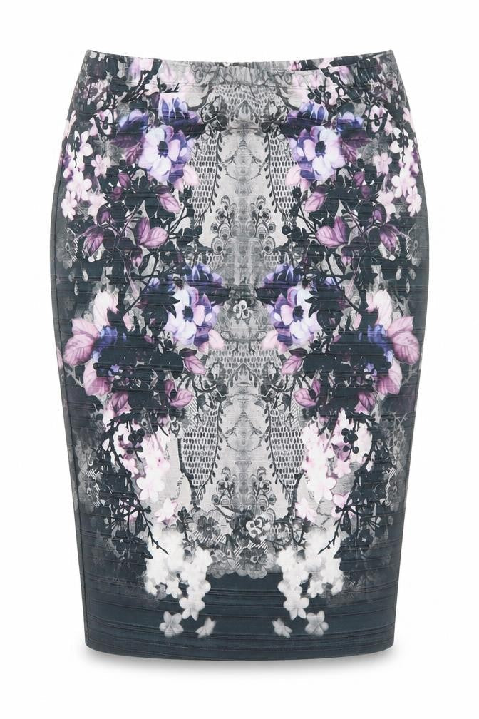 NEXT Womens Purple Floral Polyester Straight & Pencil Skirt Size 12