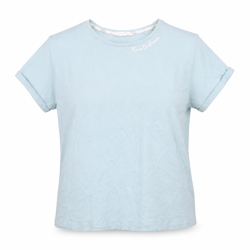 Marks and Spencer Womens Grey Solid Cotton Top Pyjama Top Size M - Time To Dream