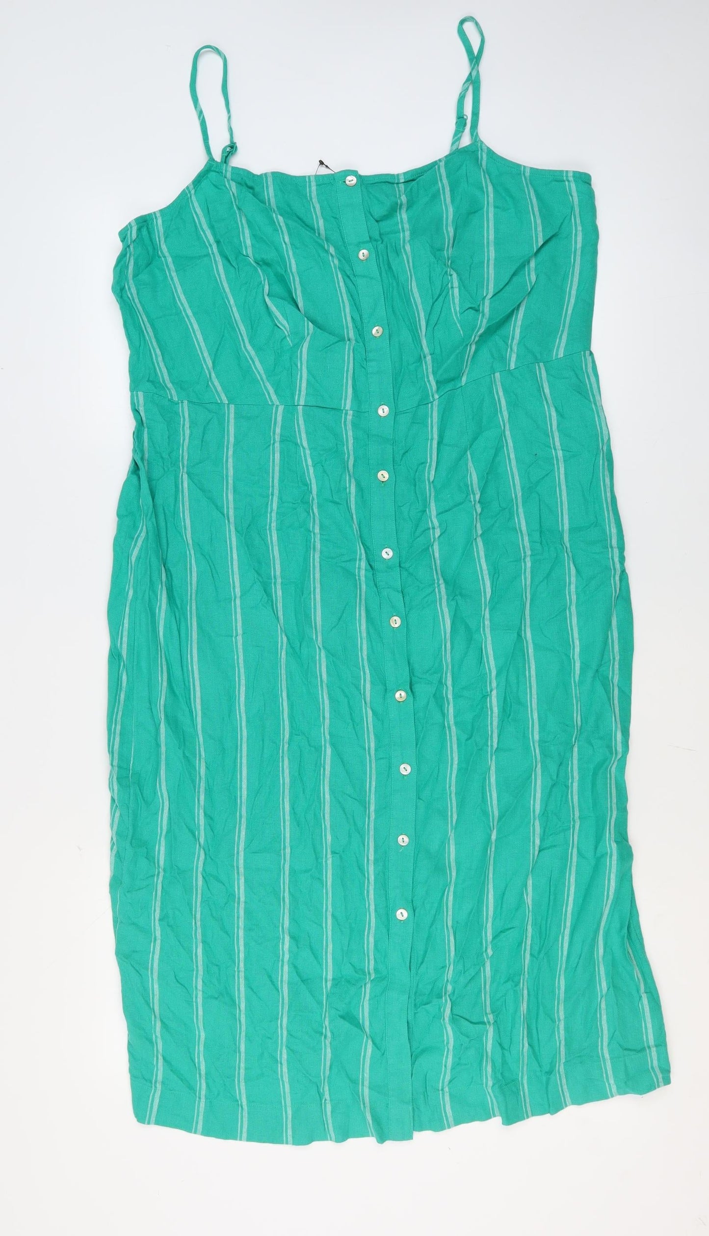 Marks and Spencer Women's Green Striped Midi Dress