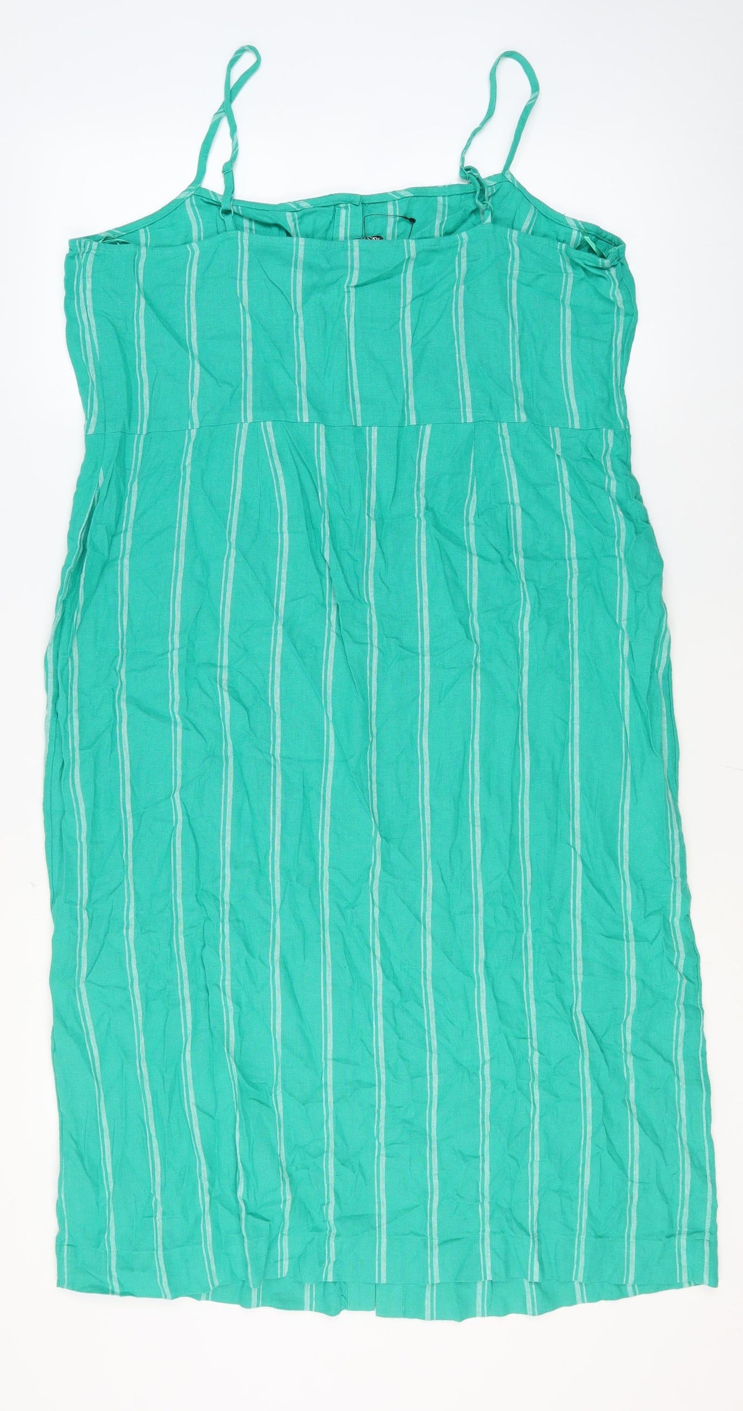 Marks and Spencer Women's Green Striped Midi Dress