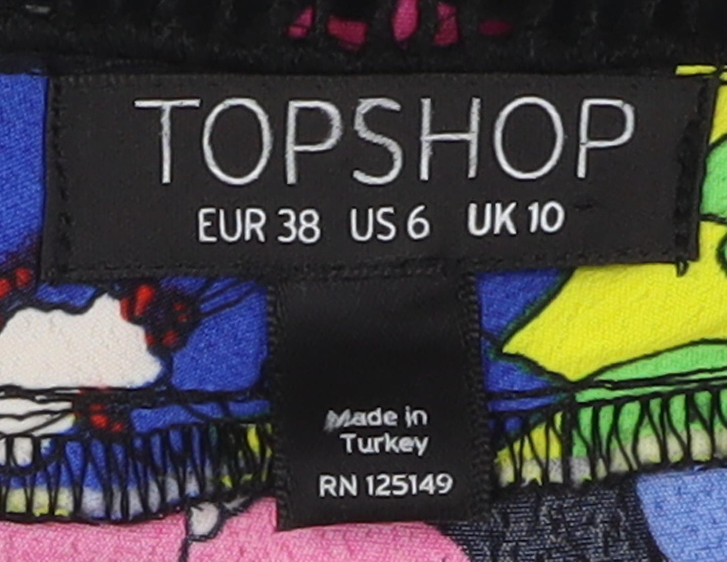 Topshop Women's Multicoloured Tunic Blouse Size 10
