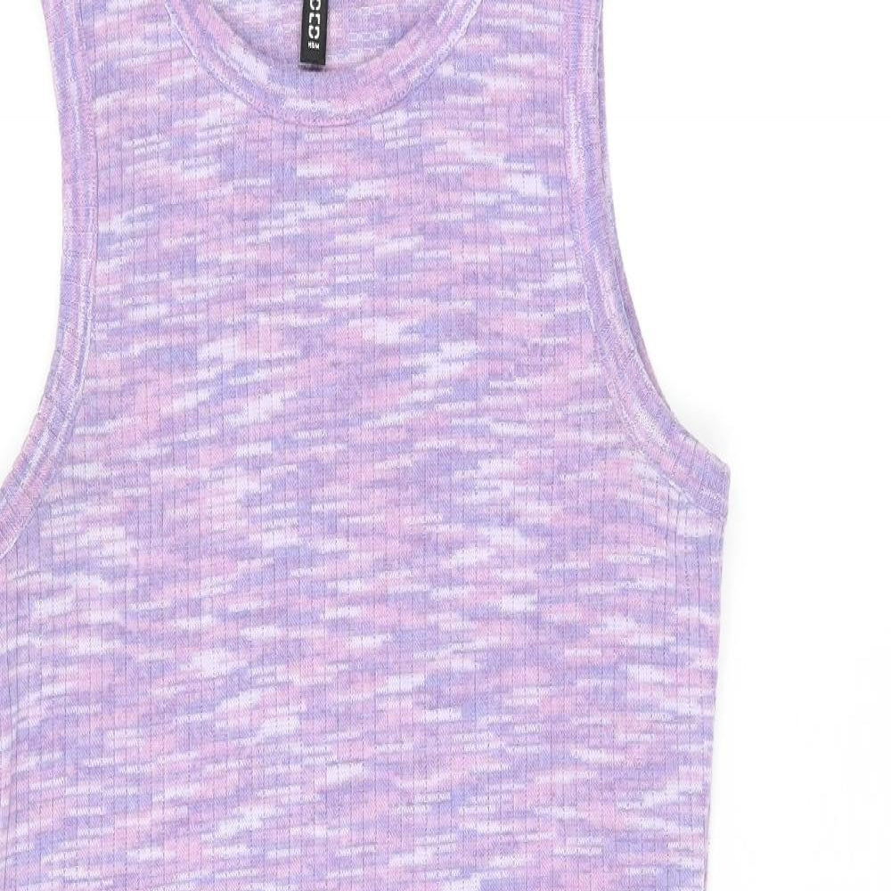 H&M Womens Purple Polyester Bodycon Size M Round Neck Pullover