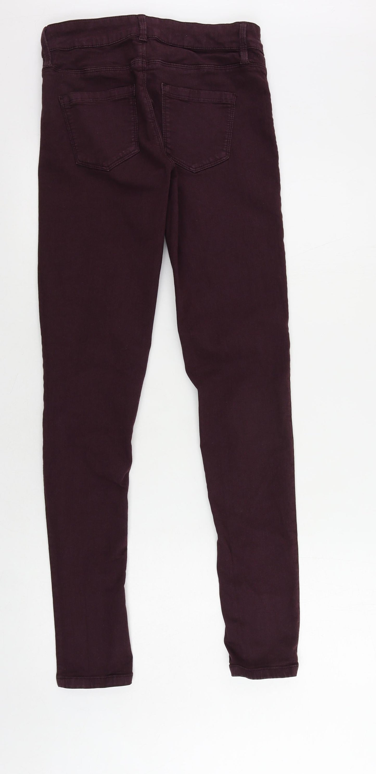 Oasis Womens Purple Cotton Skinny Jeans Size 10 L31 in Regular Zip