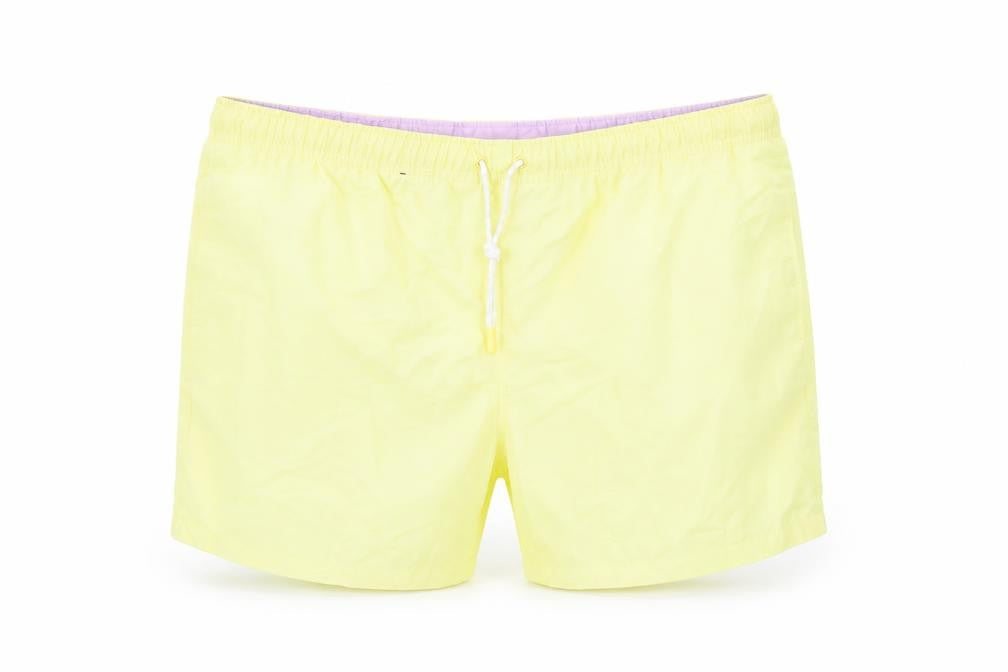 Marks and Spencer Mens Yellow Polyester Sweat Shorts Size 3XL L6 in Regular Drawstring - Elasticated Waist Swim Shorts Pockets