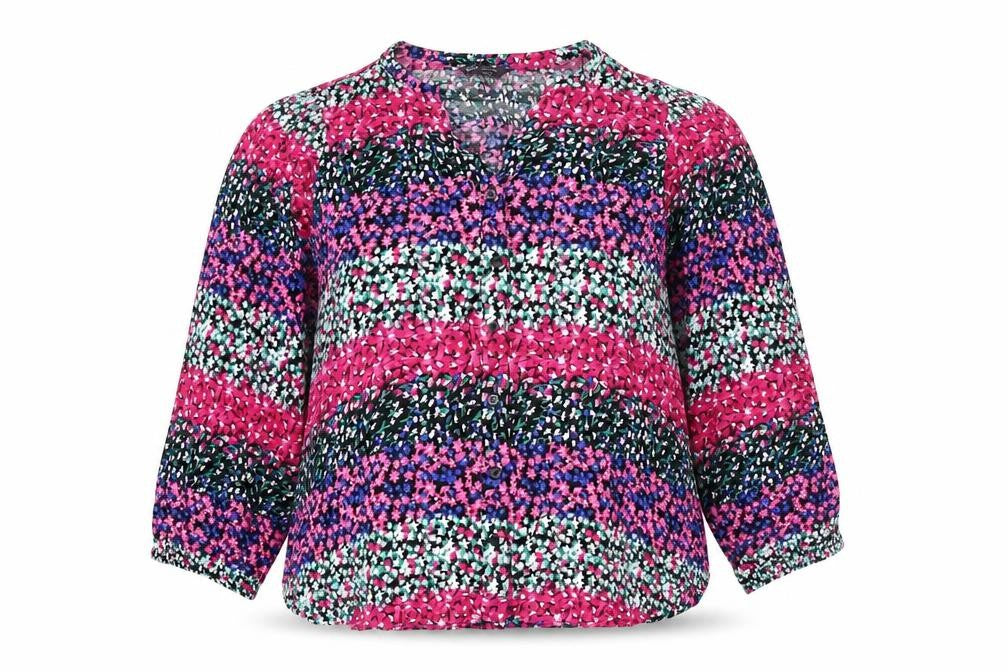 Marks and Spencer Womens Multicoloured Floral Viscose Basic Blouse Size 16 V-Neck