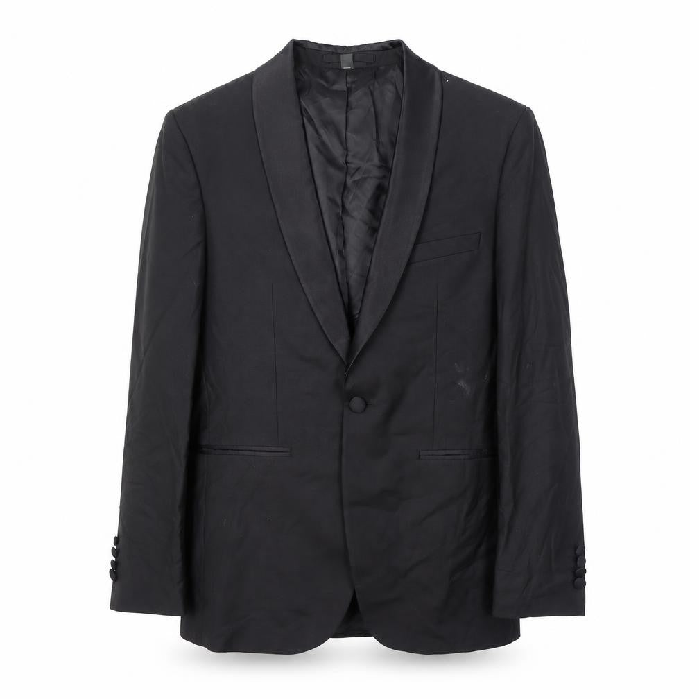 Marks and Spencer Mens Black Polyester Jacket Blazer Size 36 Regular