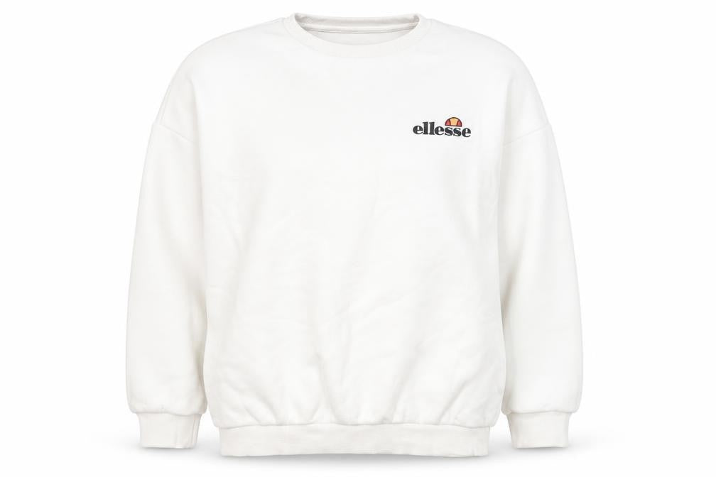 Womens UK 6 Regular ellesse White Pullover Sweatshirt