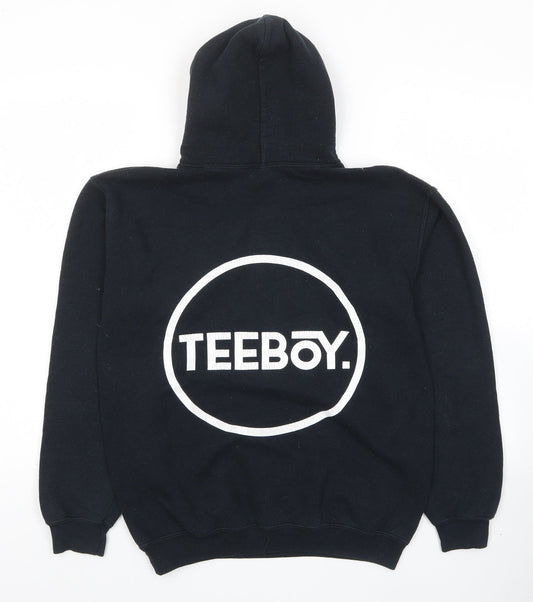 Teeboy Mens Black Cotton Pullover Hoodie Size XS - Logo