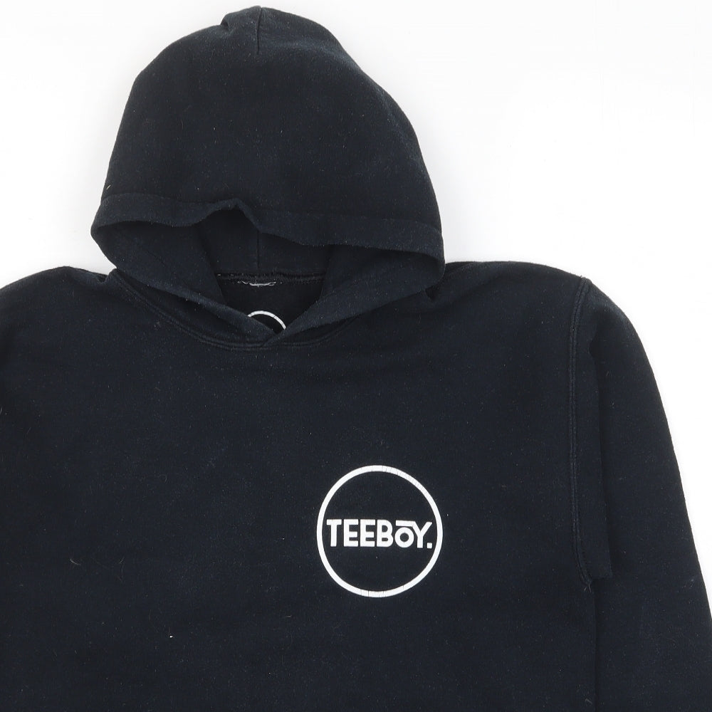 Teeboy Mens Black Cotton Pullover Hoodie Size XS - Logo