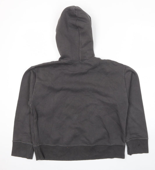 Zara Womens Grey Cotton Pullover Hoodie Size S Pullover