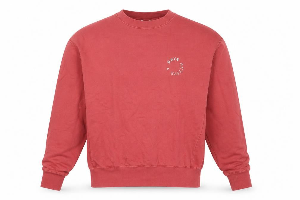 7 Days Active Mens Red Cotton Pullover Sweatshirt Size XS - Logo