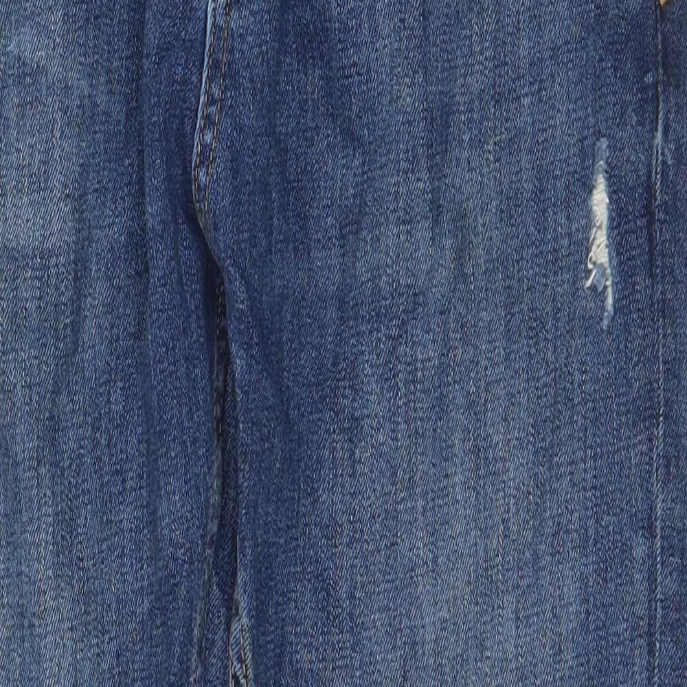 Pull&Bear Mens Blue Polyester Blend Skinny Jeans Size 32 in L26 in Regular Zip