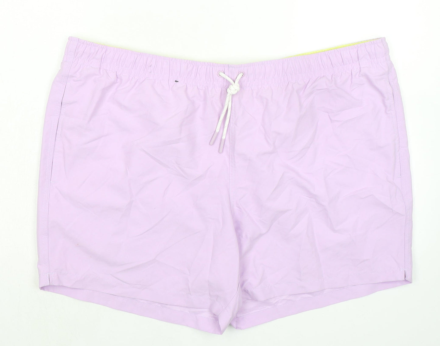 Marks and Spencer Mens Purple Polyester Bermuda Shorts Size 3XL Regular Drawstring - Inside Leg 5in