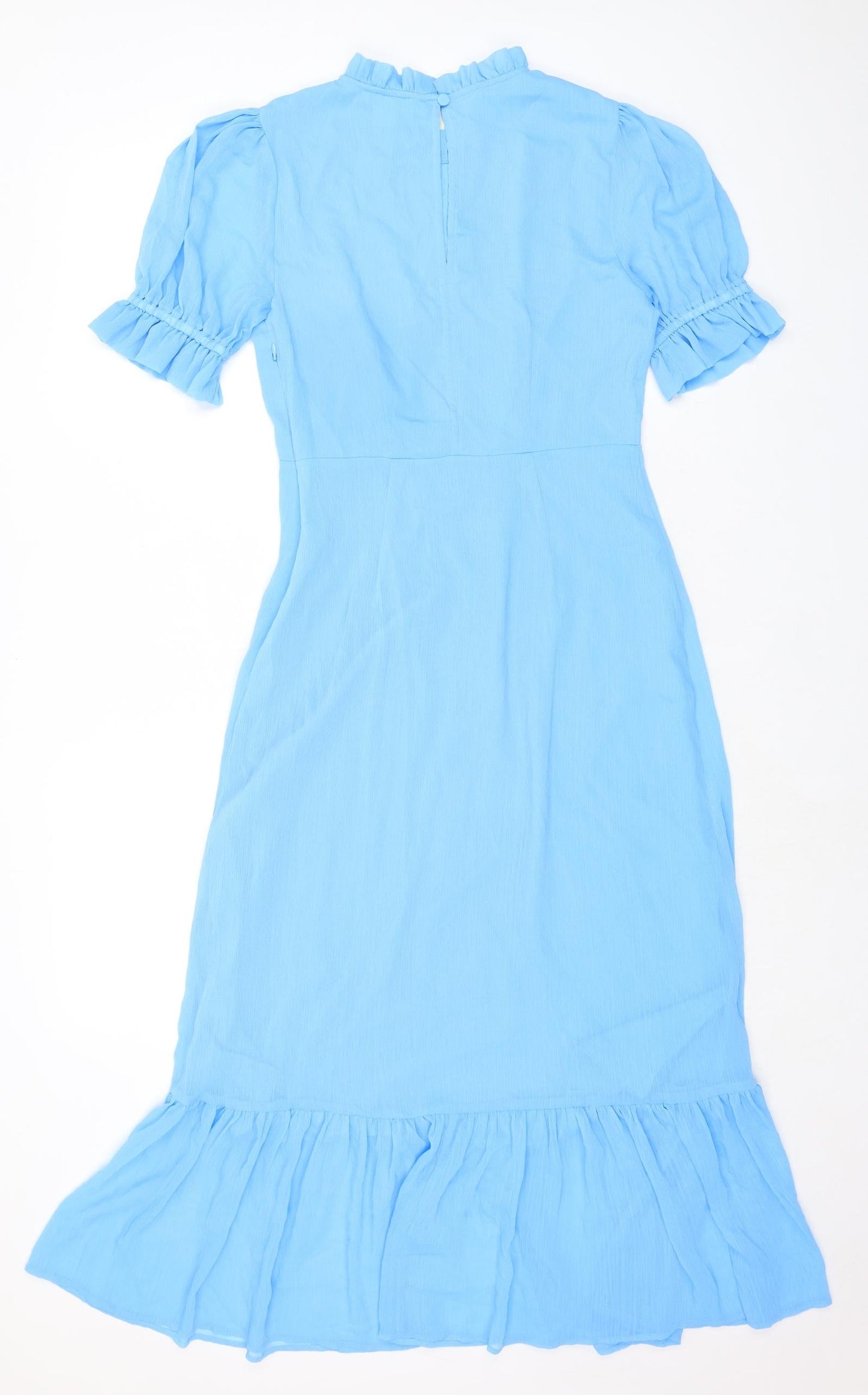 Finery Womens Blue Polyester A-Line Size 10 Mock Neck Zip