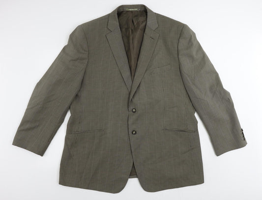 Jack Reid Mens Brown Geometric Polyester Jacket Suit Jacket Size 48 Regular