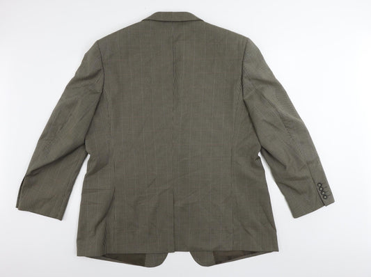 Jack Reid Mens Brown Geometric Polyester Jacket Suit Jacket Size 48 Regular