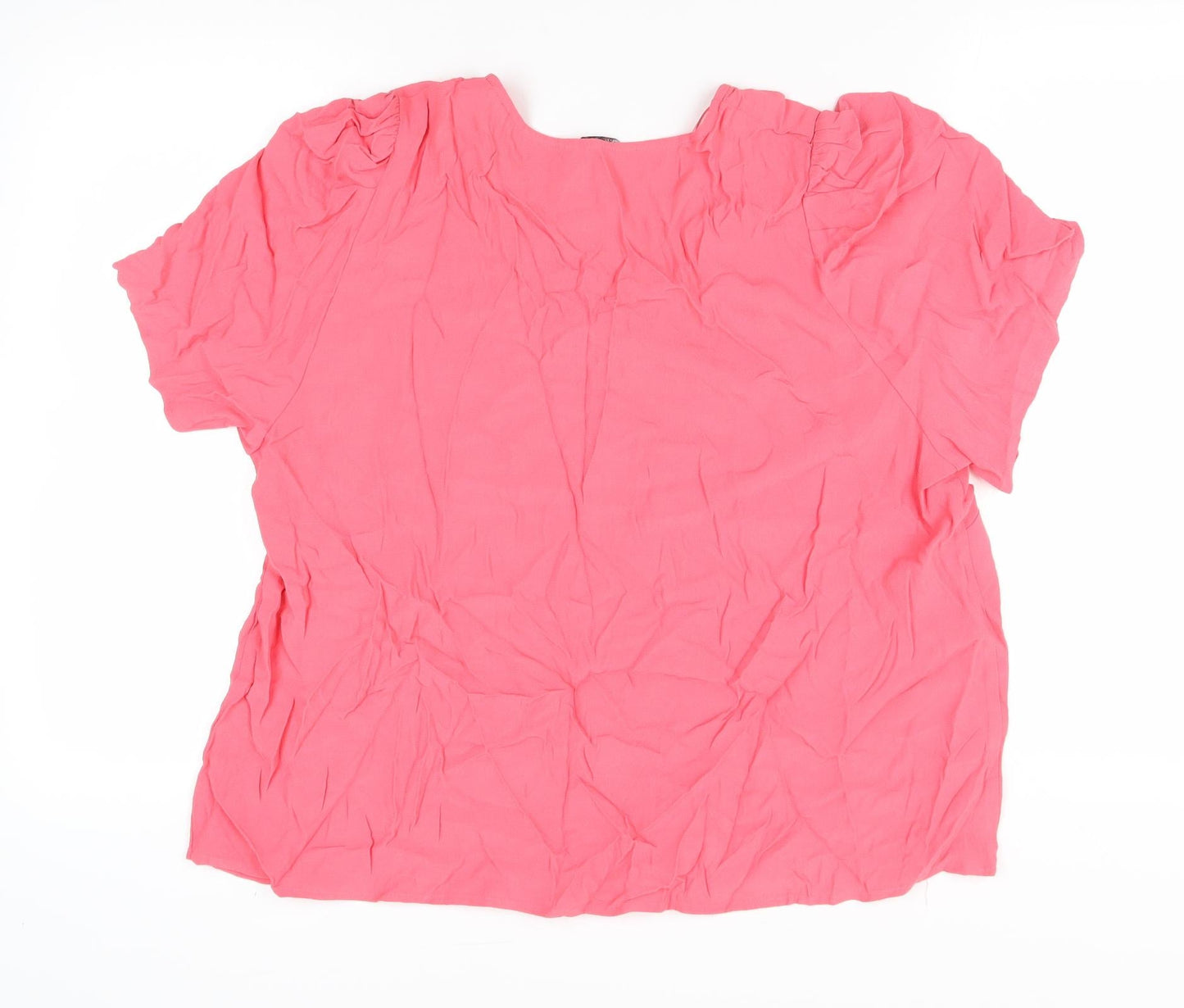 Marks and Spencer Women's Pink Viscose T-Shirt, Size 22
