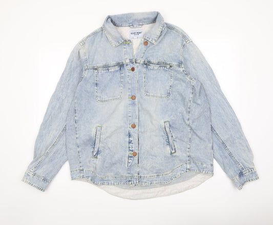 Velvet Heart Womens Blue Jacket Size L Button