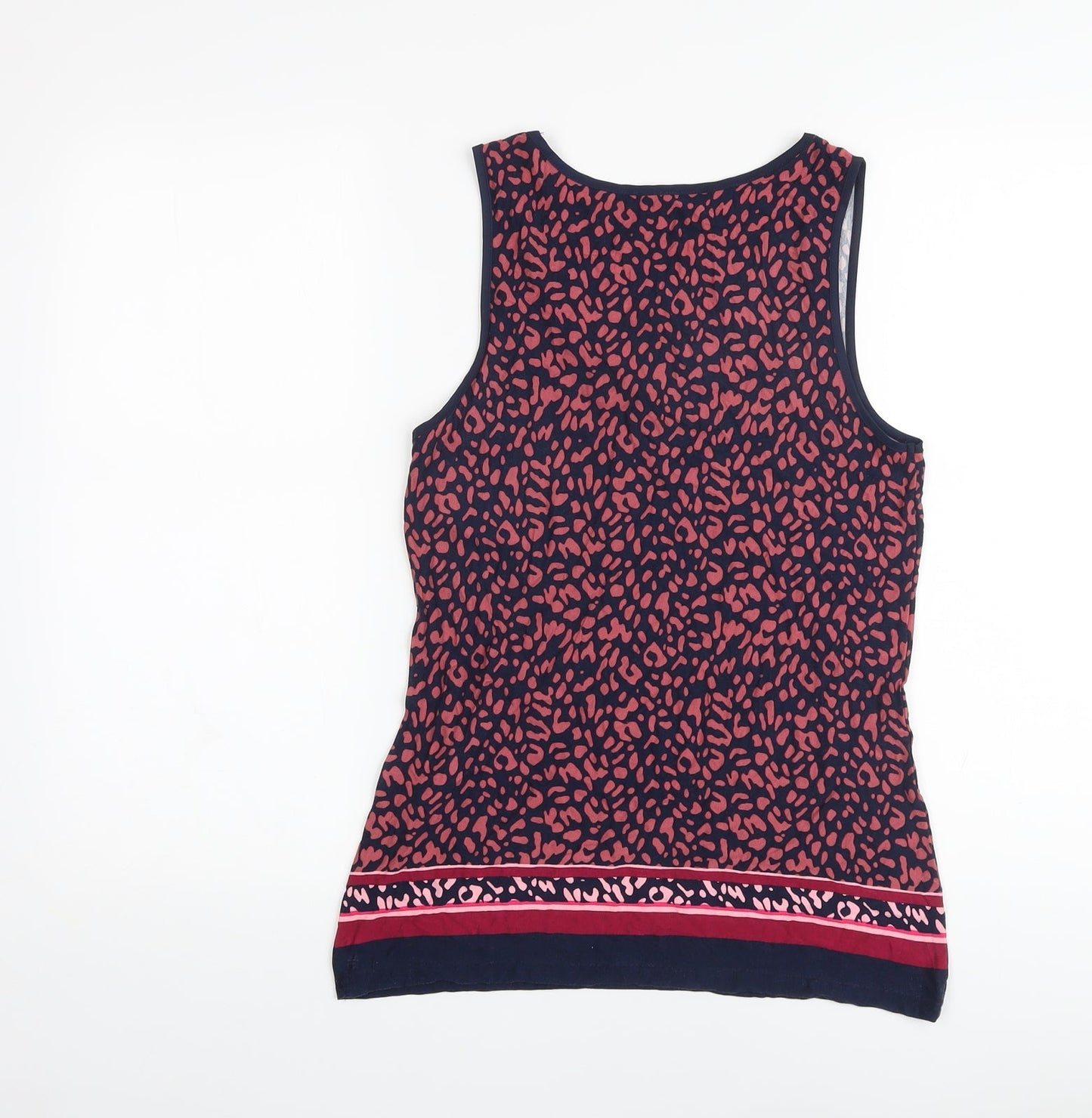 Oasisi Womens Multicoloured Animal Print Viscose Basic Tank Size S Round Neck