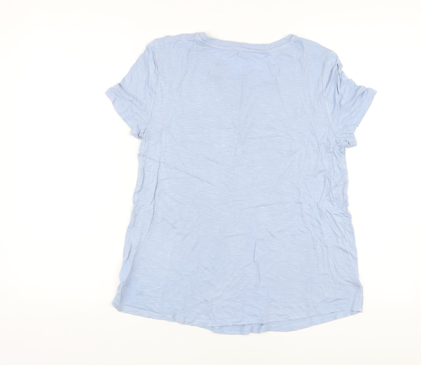 Gap Womens Blue Viscose Basic T-Shirt Size S Crew Neck