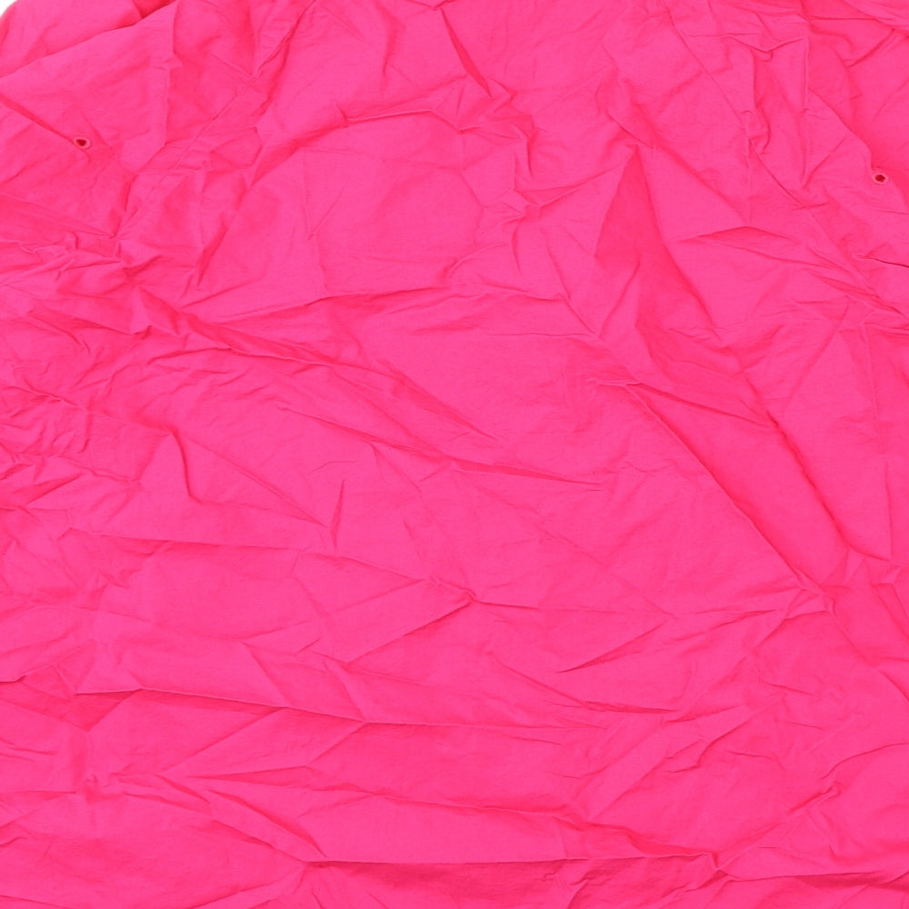 Marks and Spencer Womens Pink 100% Cotton Basic Button-Up Size 12 V-Neck - Embroidery