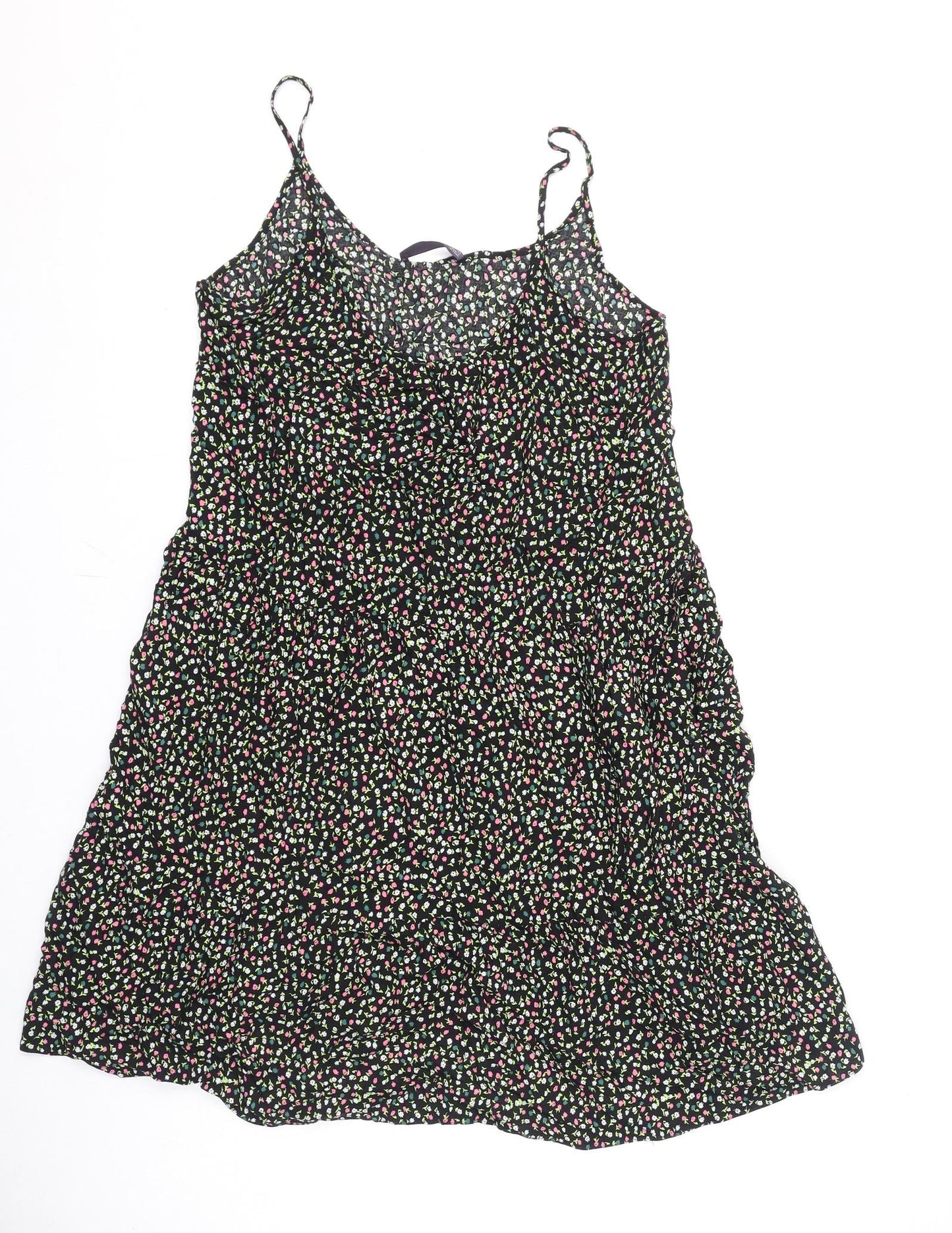 Marks and Spencer Womens Multicoloured Floral Polyester A-Line Size 12 Scoop Neck Pullover