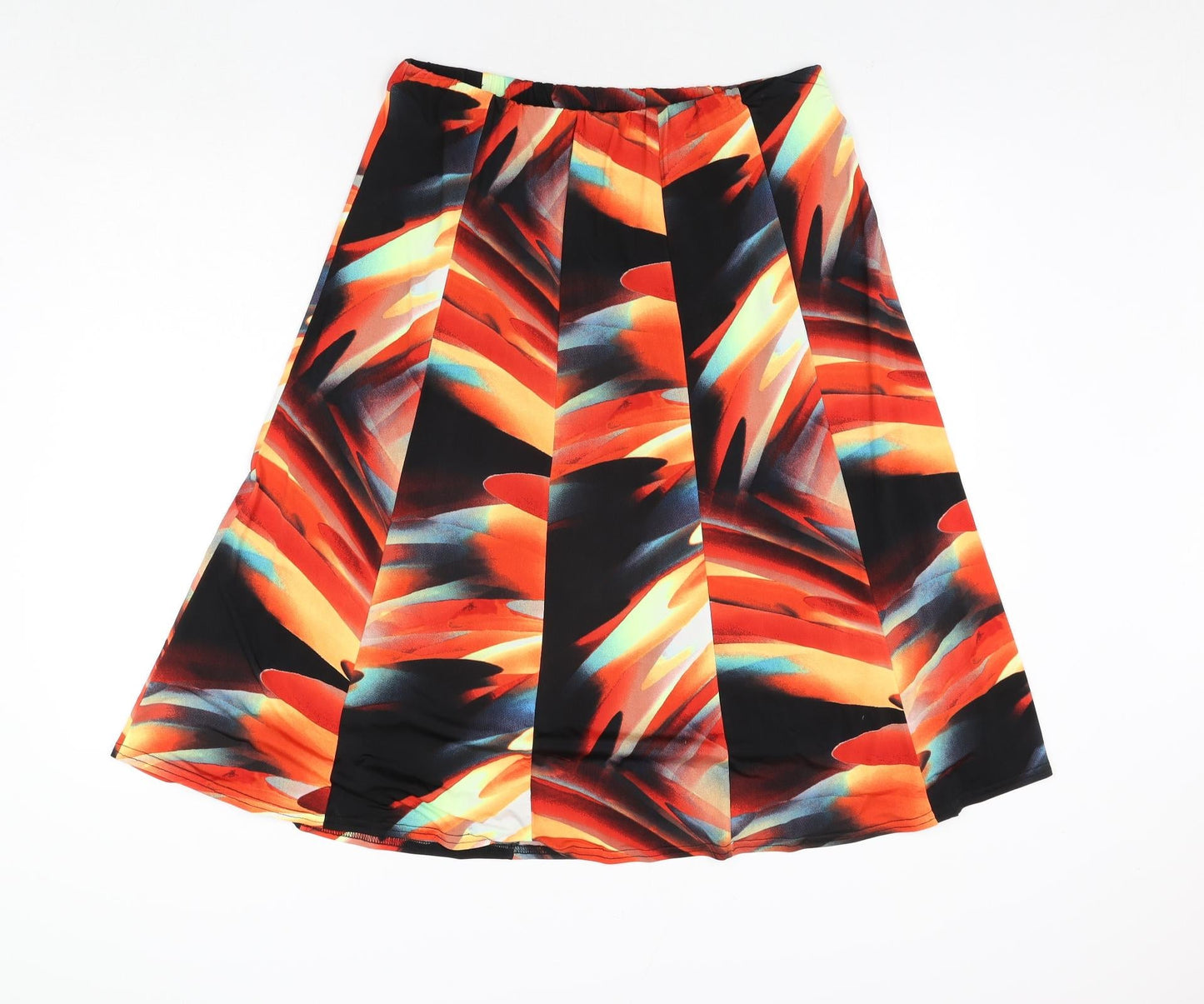 Anne Smith Womens Multicoloured Geometric Polyester A-Line Skirt Size 32 in