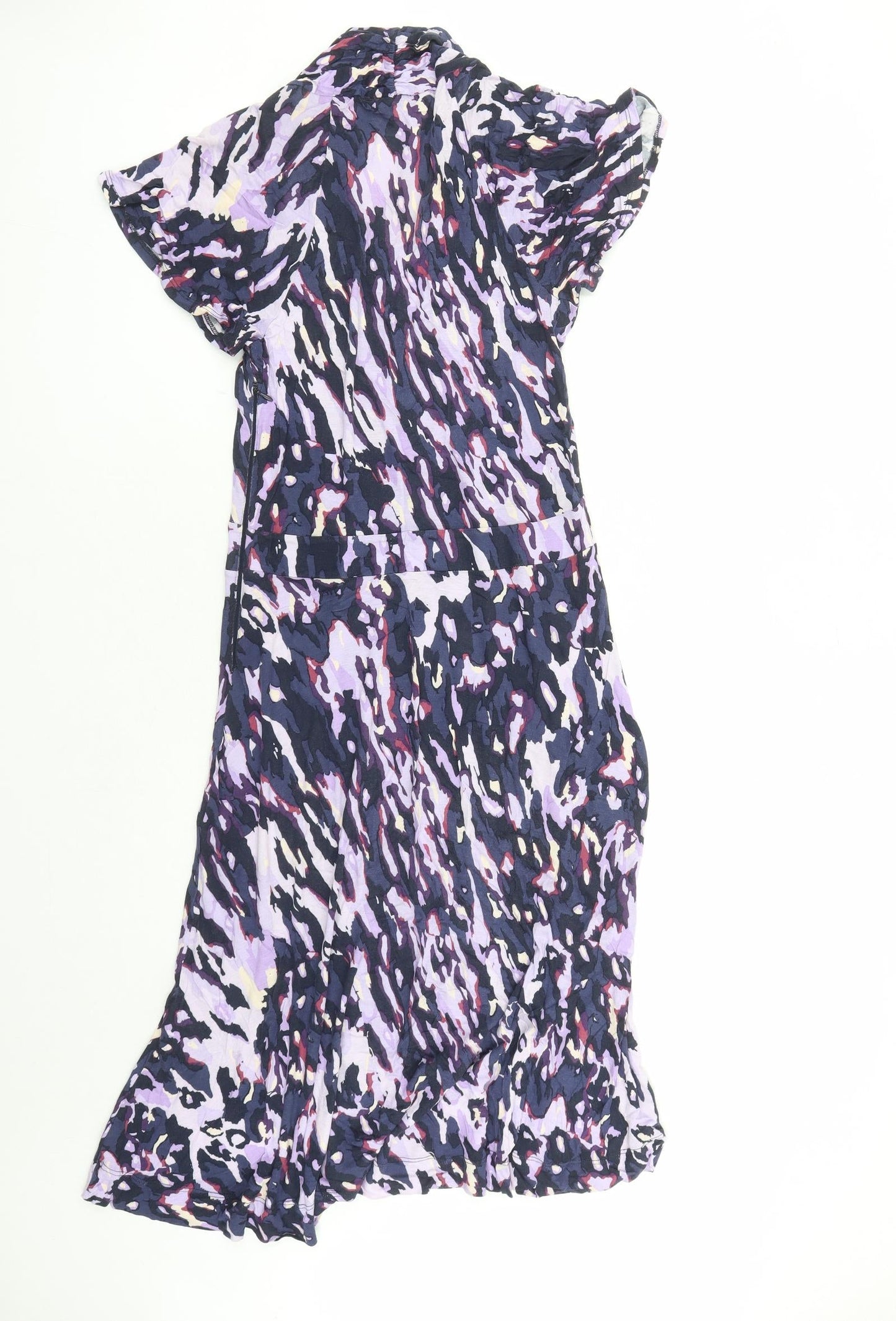 Great Plains Womens Purple Geometric Viscose A-Line Size S V-Neck Pullover
