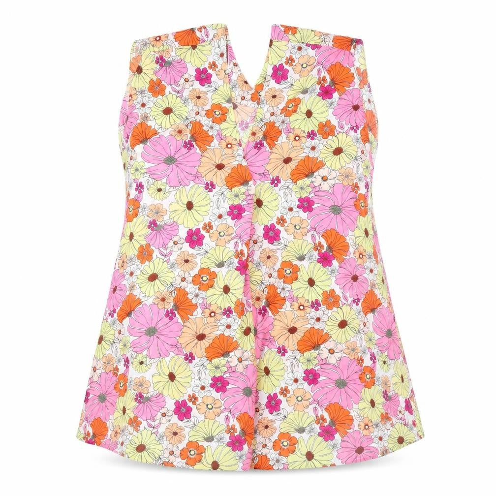 Marks and Spencer Womens Multicoloured Floral Polyester Basic Tank Size 24 V-Neck - Pleated