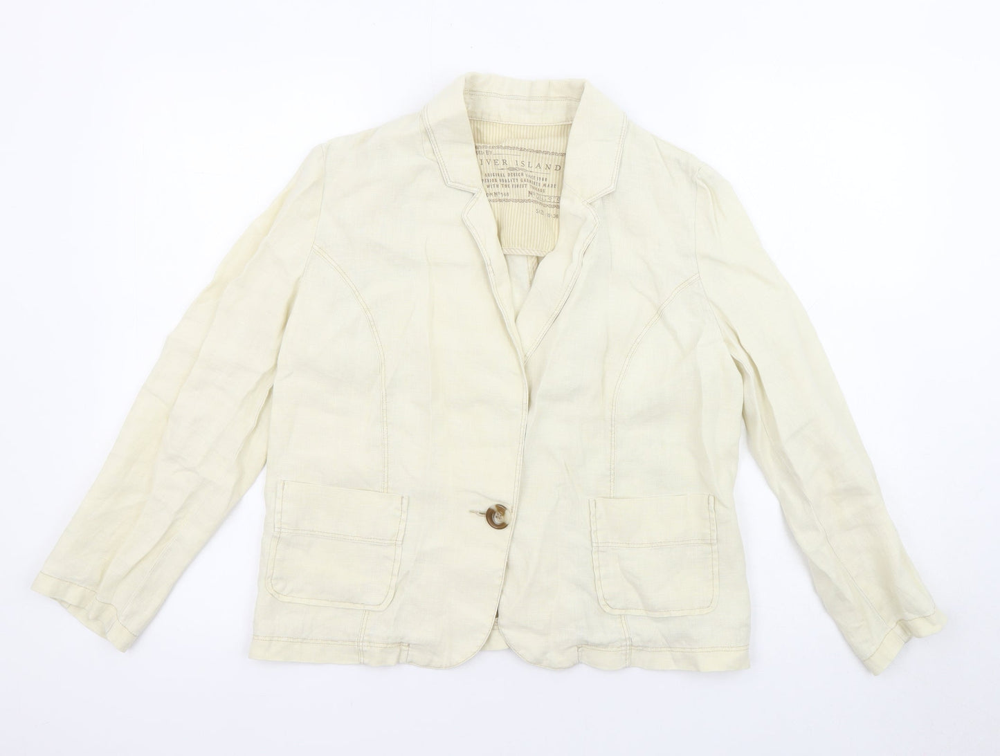 River Island Womens Ivory Jacket Size 10 Button