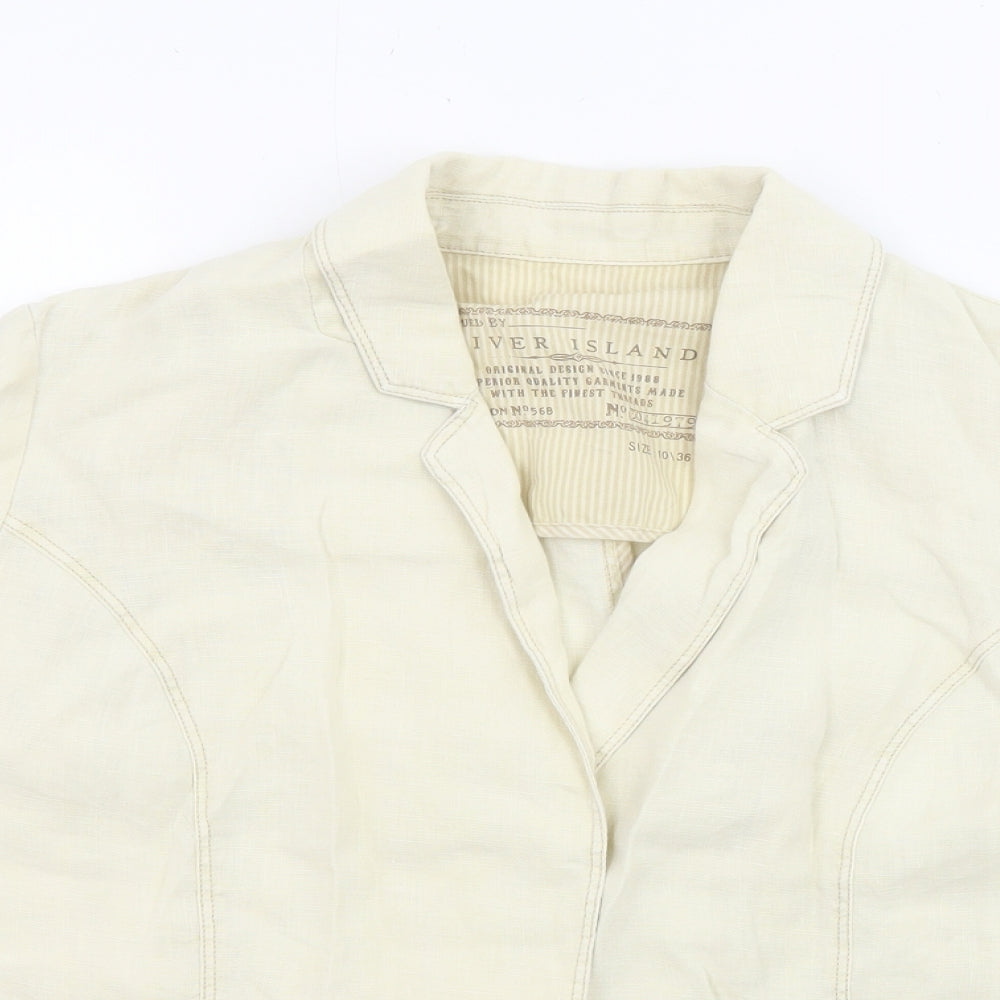 River Island Womens Ivory Jacket Size 10 Button