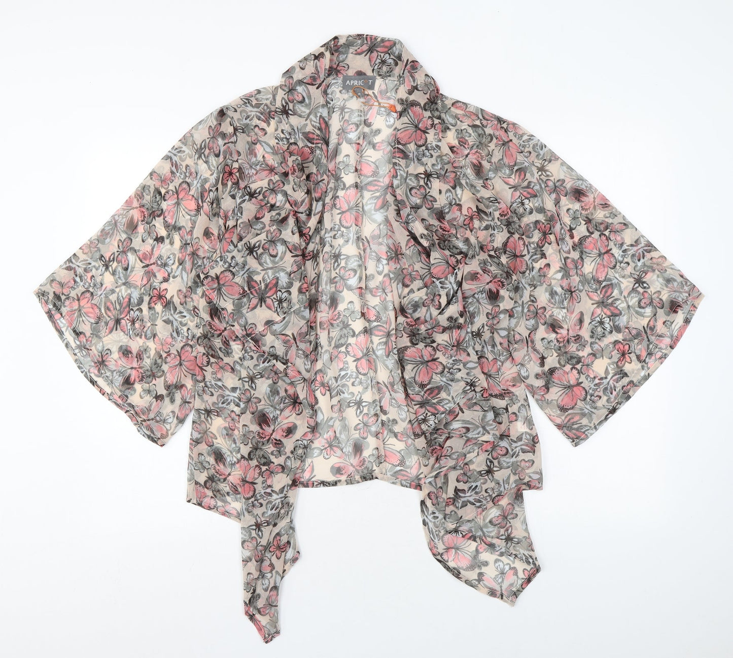 Apricot Womens Pink Geometric Polyester Kimono Blouse Size M V-Neck