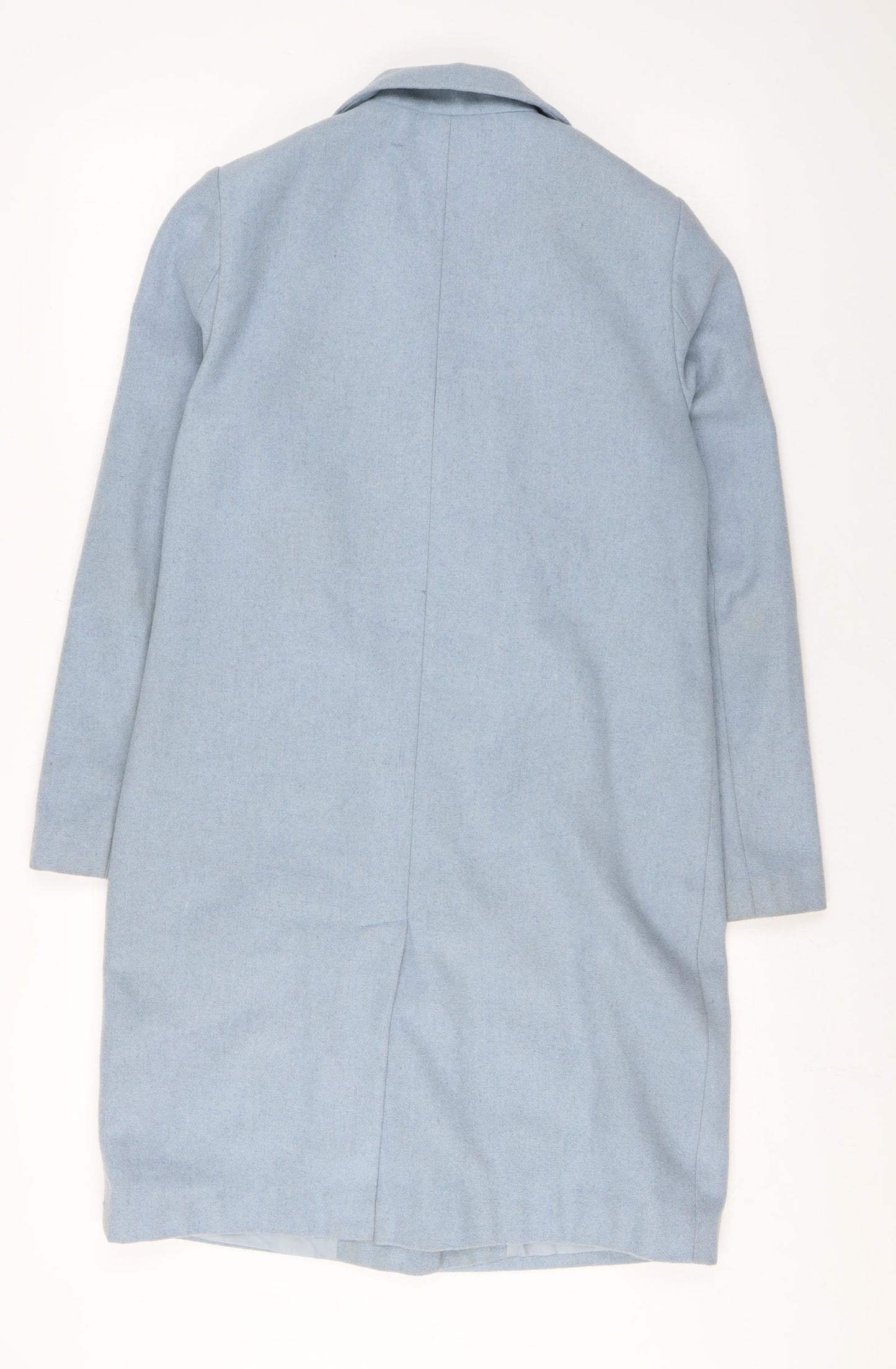 New Look Womens Blue Overcoat Coat Size 10 Button