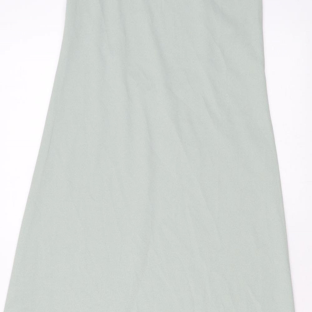 Zara Womens Green Polyester Maxi Size M Scoop Neck Pullover