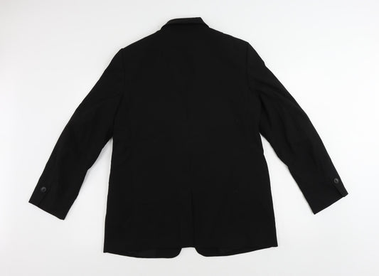 H&M Womens Black Jacket Blazer Size M Button