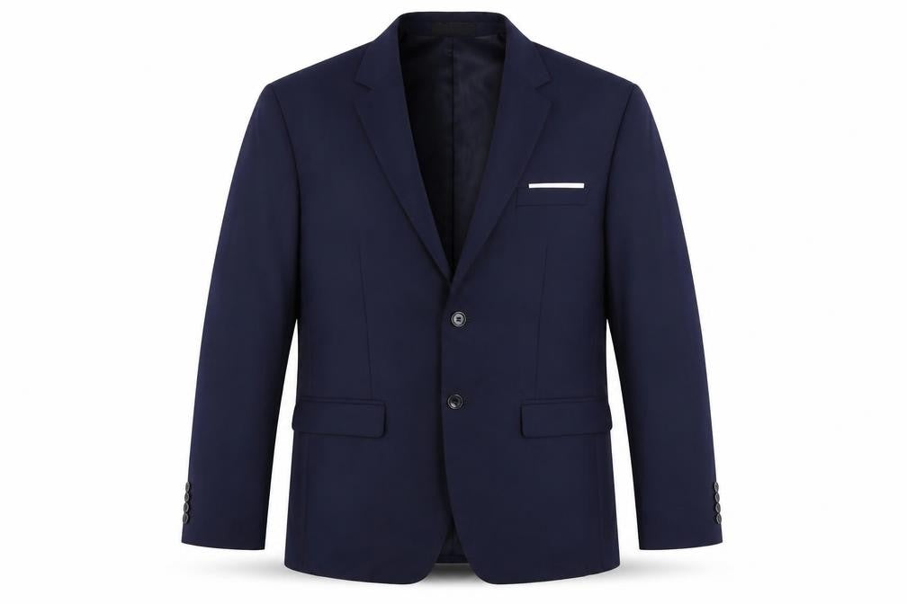 Kudoro Mens Blue Polyester Jacket Suit Jacket Size 48 Regular