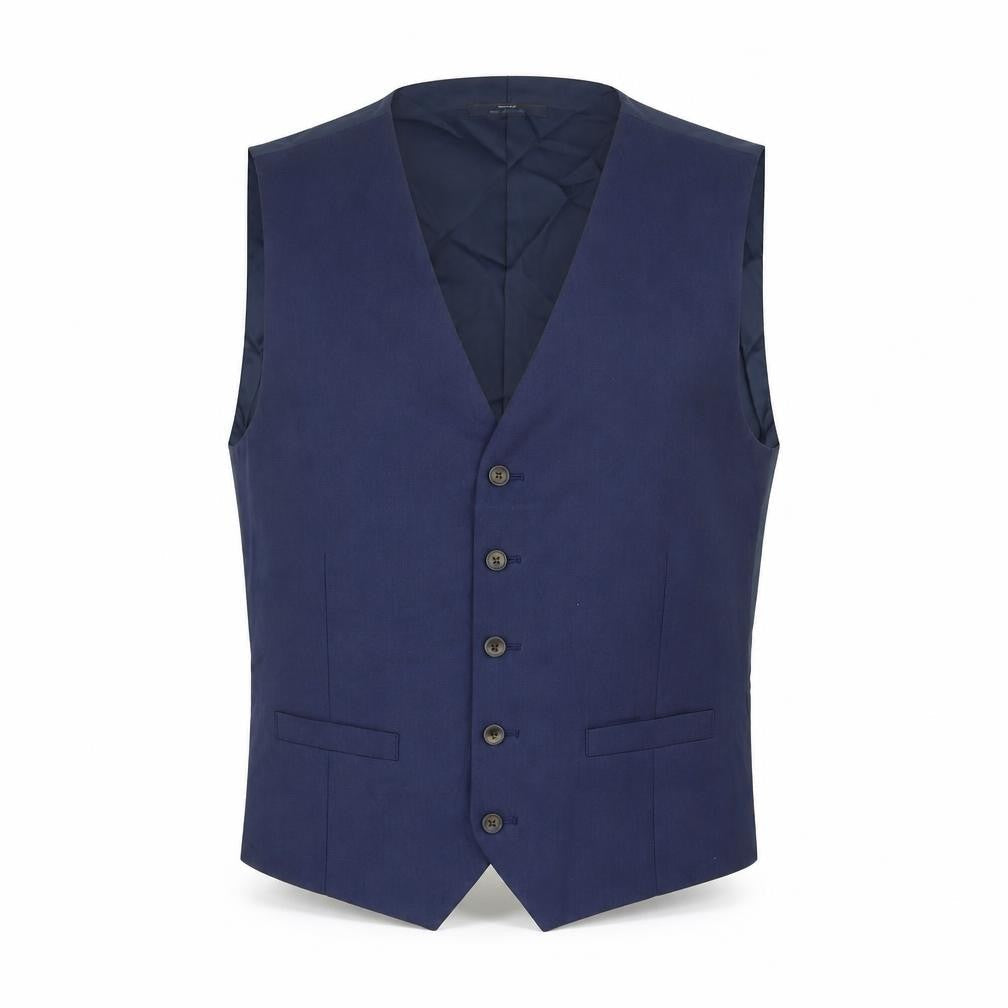 Marks and Spencer Mens Blue Polyester Jacket Suit Waistcoat Size M Regular