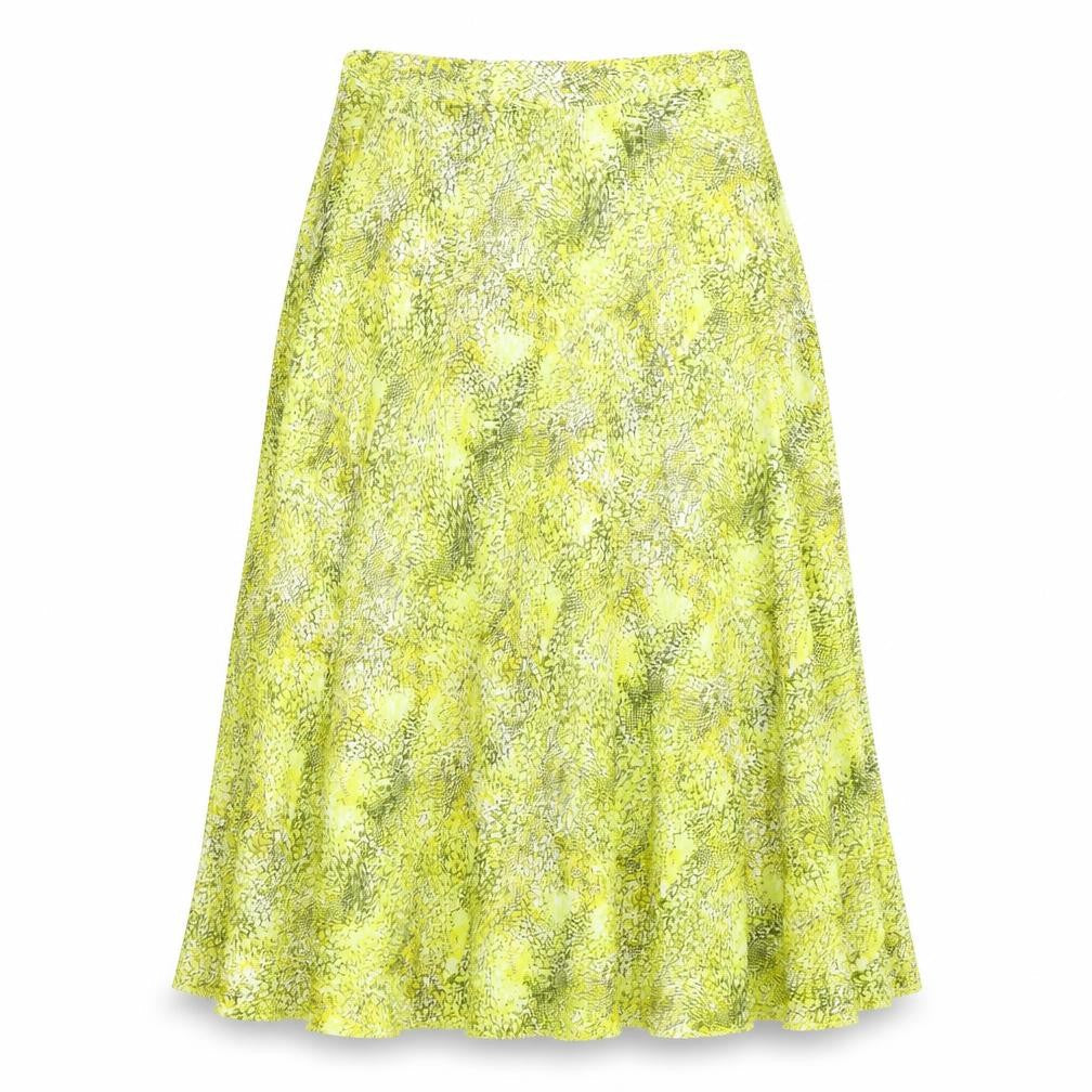 Marks and Spencer Womens Yellow Geometric Polyester Swing Skirt Size 6