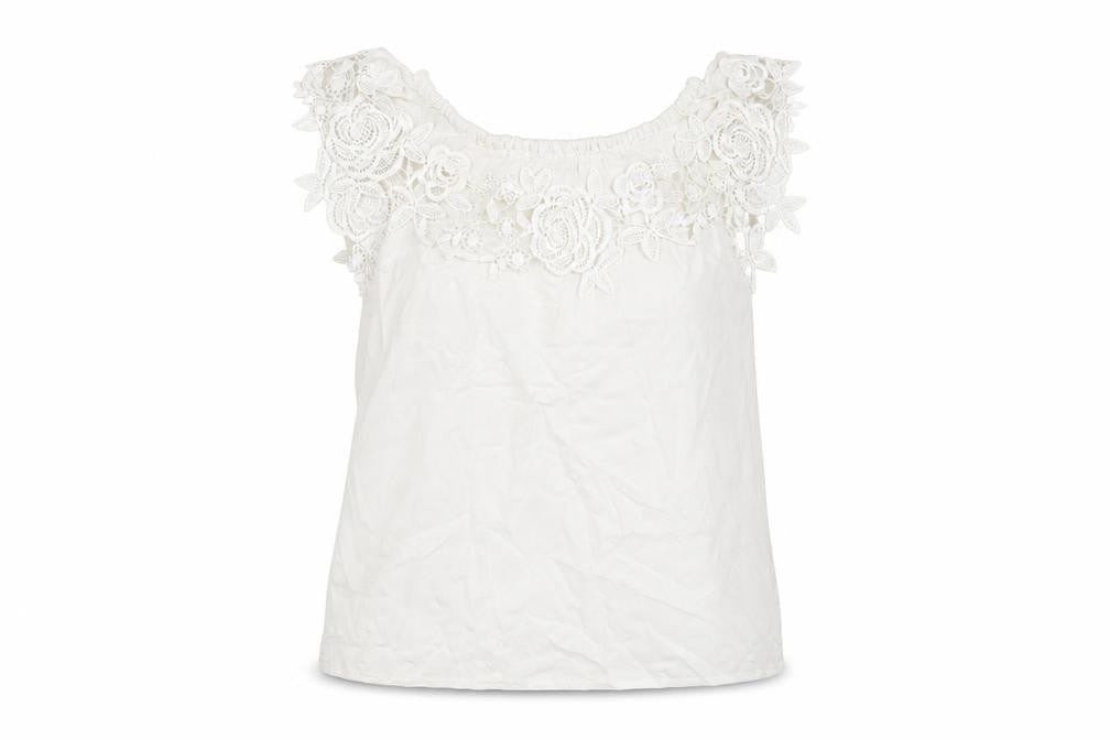 Oasis Womens White Viscose Basic Blouse Size 6 Square Neck