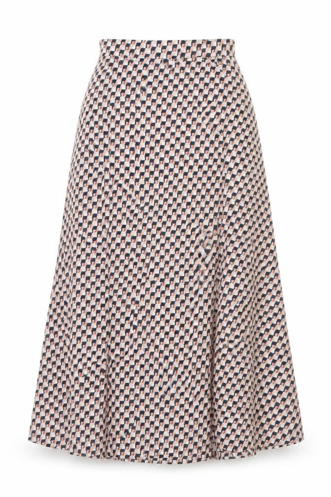 Marks and Spencer Womens Multicoloured Geometric Polyester A-Line Skirt Size 8