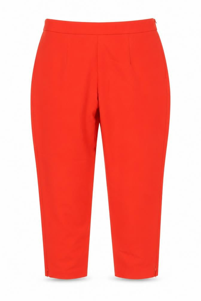 Marks and Spencer Womens Red Polyester Trousers Size 20 L26 in Regular Zip