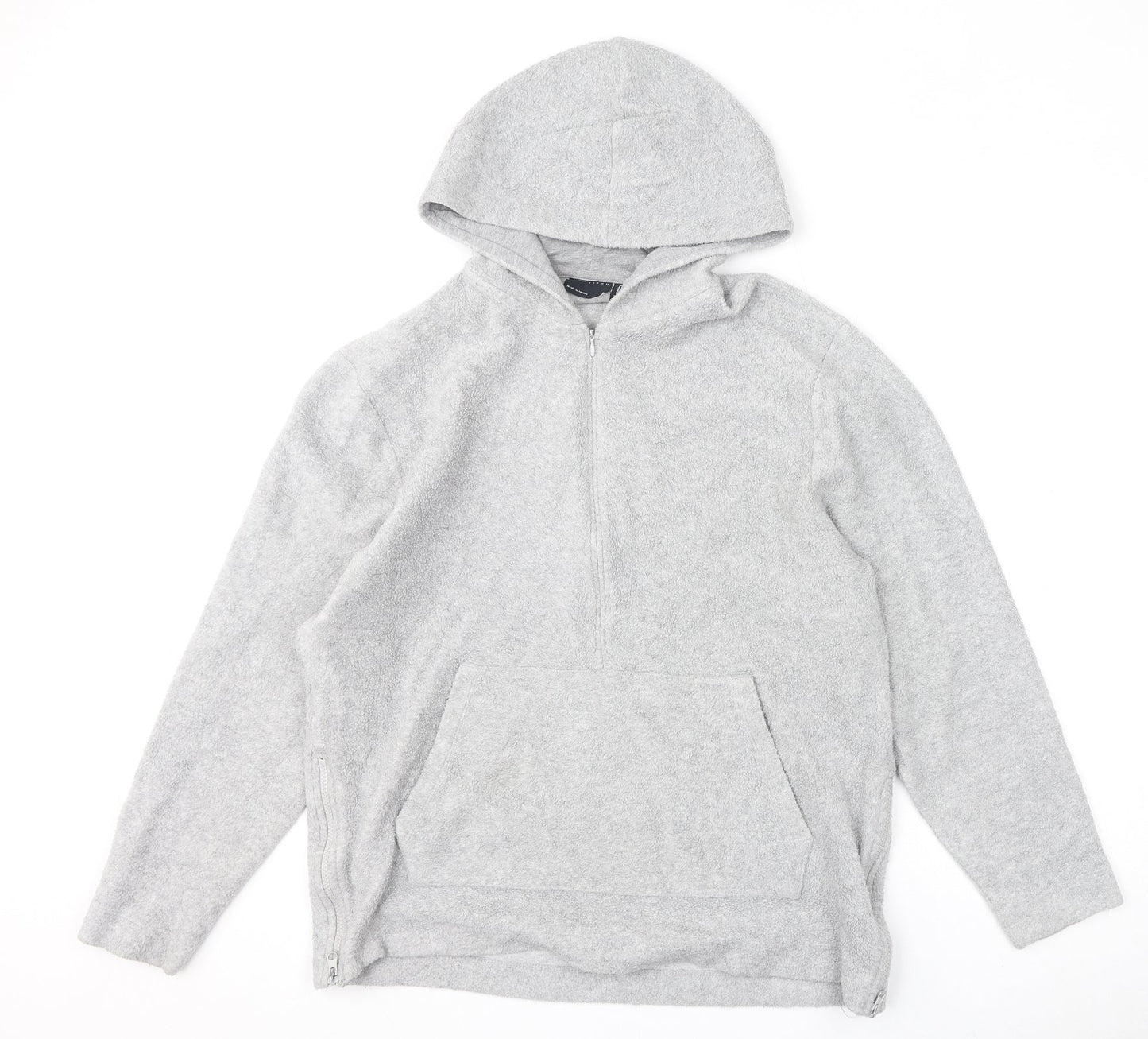 ASOS Womens Grey Polyester Pullover Hoodie Size M Zip