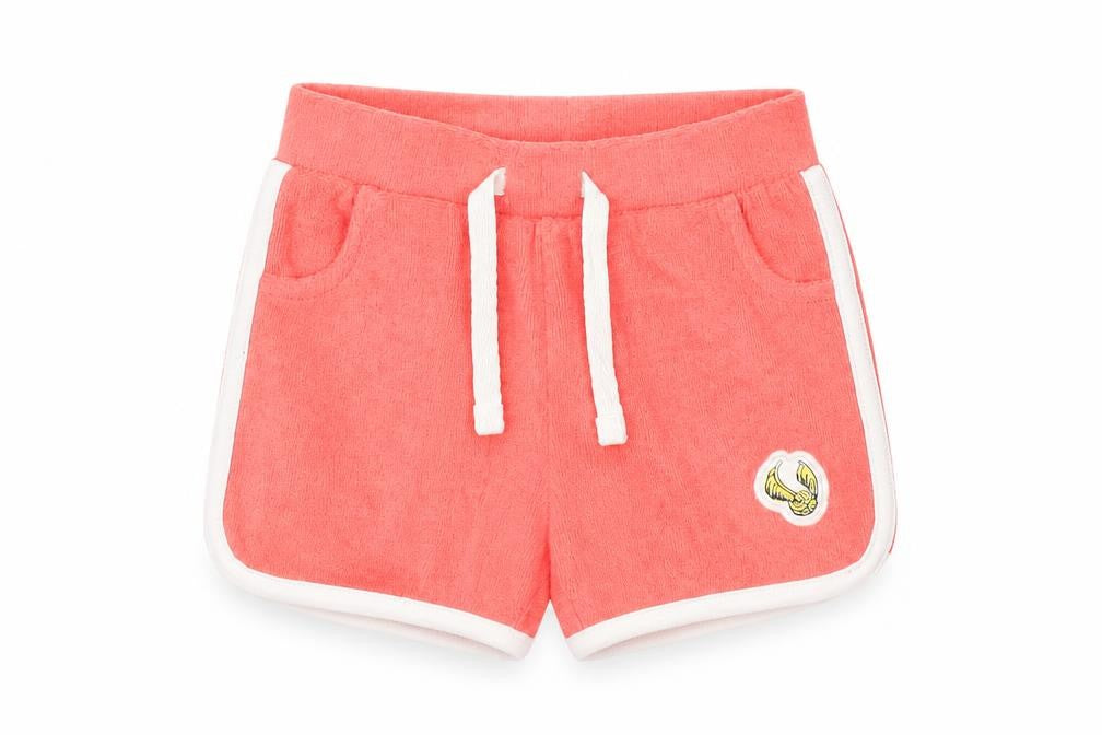 Front view of Marks & Spencer girls’ red cotton cropped trousers, size 6-9, months pullover - shorts, harry potter