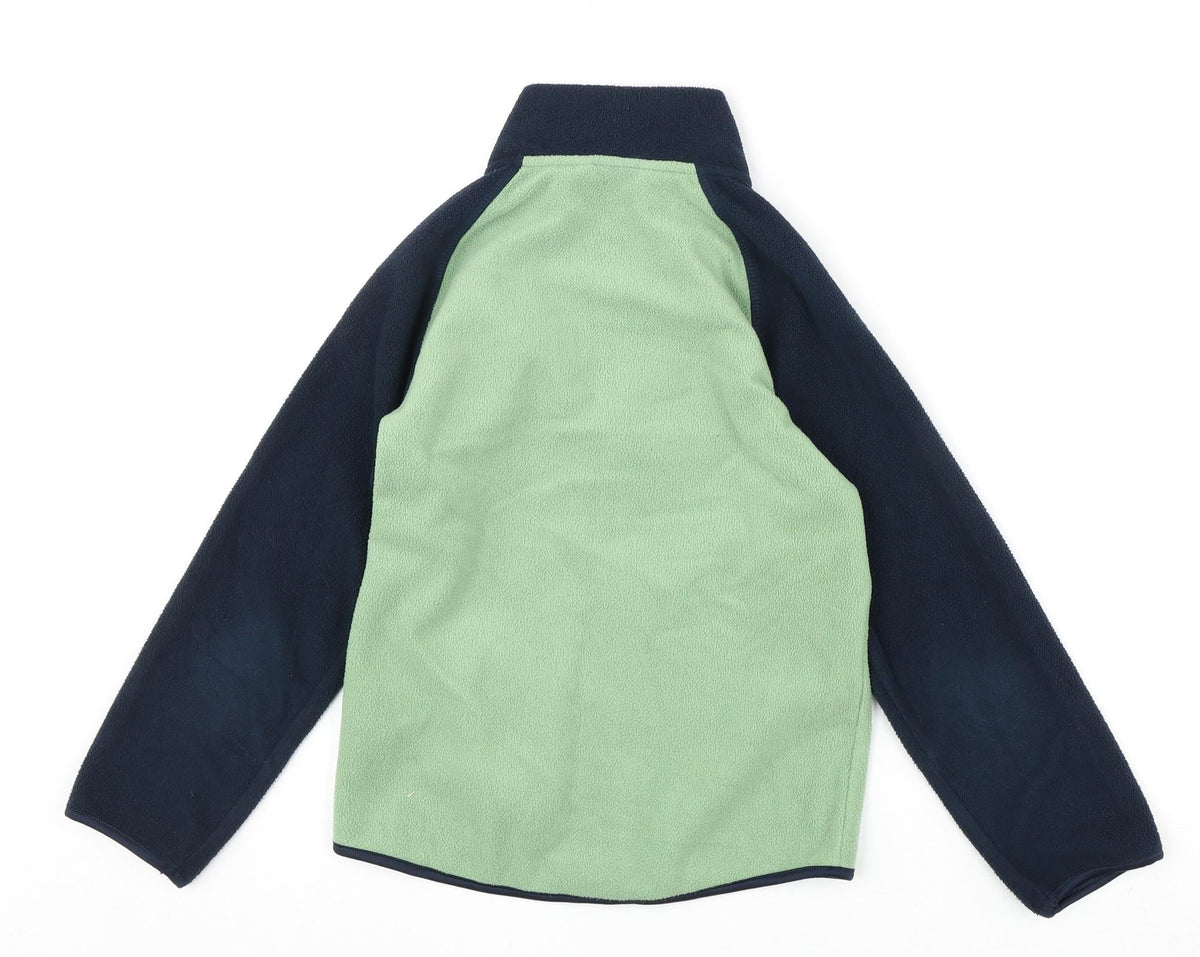 Back view of H&M boys’ green jacket, size 6-7, years zip -, size 6-8
