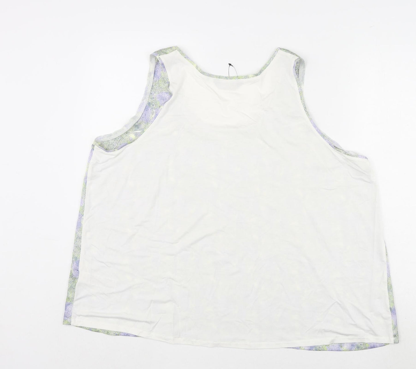 Marks and Spencer Womens Multicoloured Geometric Polyester Basic Tank Size 20 Round Neck